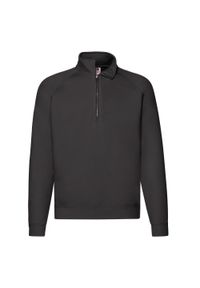 FRUIT OF THE LOOM - Bluza Unisex Premium Quarter Zip Raglan Dla Dorosłych. Kolor: czarny. Długość rękawa: raglanowy rękaw