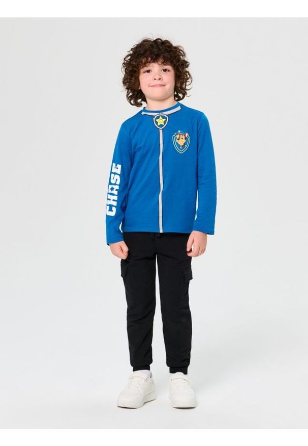 Sinsay - Koszulka z długimi rękawami PAW Patrol - granatowy. Kolor: niebieski. Długość rękawa: długi rękaw. Długość: długie