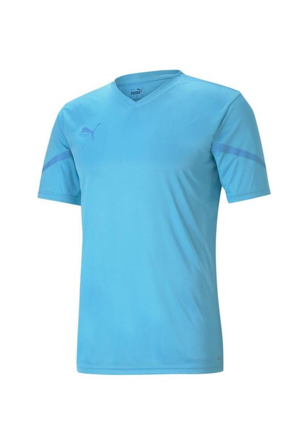 Puma Teamflash Jersey XL - Blue Atol Men T -Shirt. Kolor: wielokolorowy. Materiał: jersey