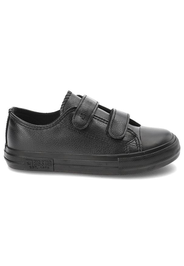 Big-Star - Czarne Trampki Big Star Buty Na Rzepy. Okazja: na uczelnię, na co dzień, na spacer. Zapięcie: rzepy. Kolor: czarny. Materiał: guma, materiał. Styl: elegancki, klasyczny, casual