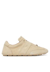 BOSS Sneakersy Roxanne 50547962 Beżowy. Kolor: beżowy. Materiał: skóra
