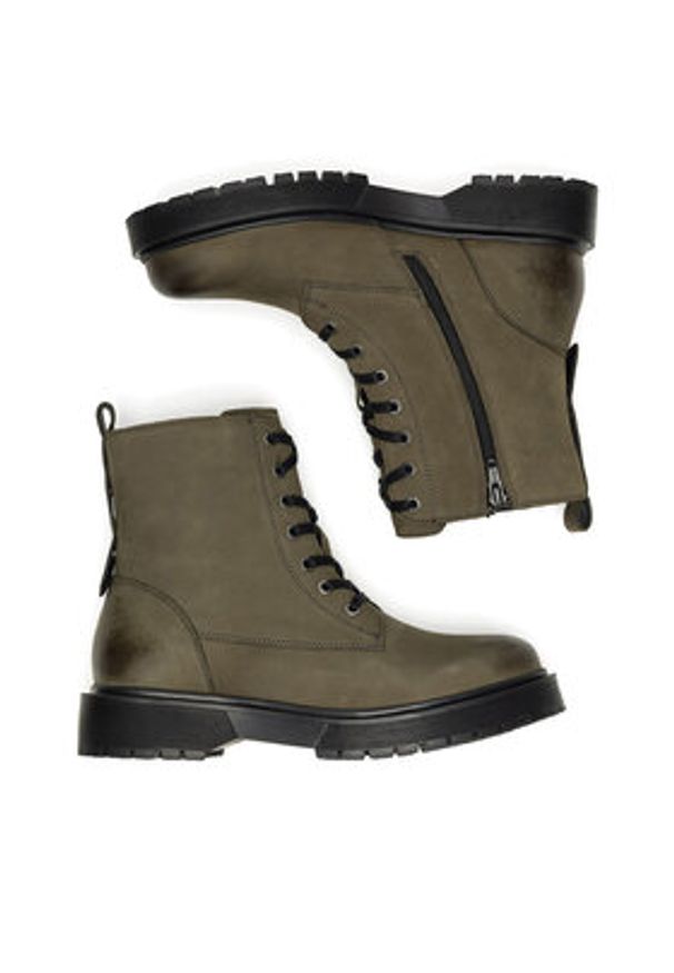 Lasocki Botki WI23-STYX-10 Khaki. Kolor: brązowy. Materiał: skóra, nubuk