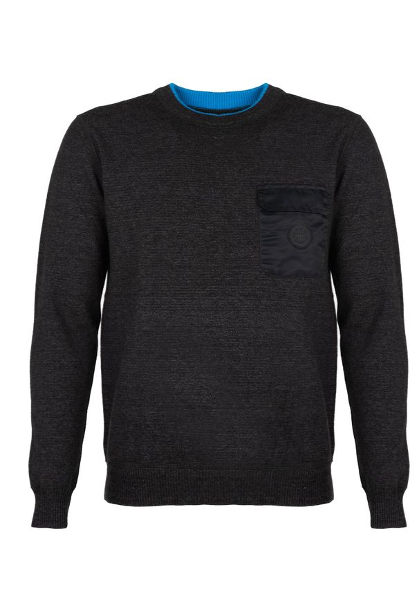 Pepe Jeans Sweter "Marcel" | PM702174 | Marcel | Mężczyzna | Grafitowy. Okazja: na co dzień. Kolor: szary. Materiał: poliamid, wiskoza, poliester. Wzór: aplikacja. Styl: casual