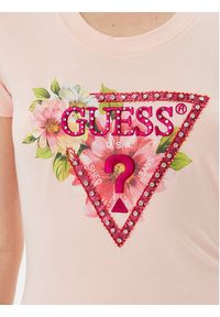 Guess T-Shirt W5GI10 J1314 Różowy Slim Fit. Kolor: różowy. Materiał: bawełna #4