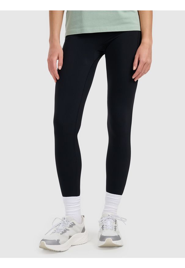 4f - 4F Legginsy dzianinowe damskie - czarne XXL. Okazja: na co dzień. Kolor: czarny. Materiał: dzianina. Styl: casual