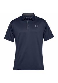 Polo Under Armour Tech. Typ kołnierza: polo. Kolor: szary, niebieski, wielokolorowy. Styl: sportowy #1