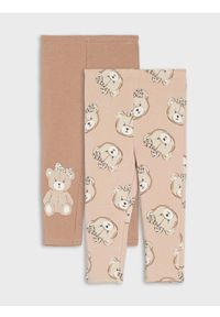 Sinsay - Dzianinowe legginsy z ociepleniem 2 pack - kremowy. Kolor: kremowy. Materiał: dzianina