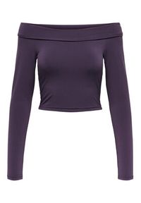 only - ONLY Bluzka 15302593 Fioletowy Slim Fit. Kolor: fioletowy. Materiał: syntetyk #3