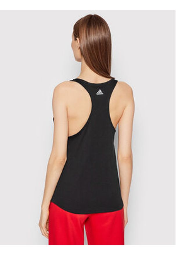 Adidas - adidas Top Essentials Logo GL0566 Czarny Regular Fit. Kolor: czarny. Materiał: bawełna