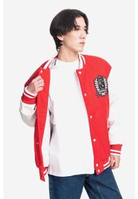 Reebok Classic kurtka bomber z domieszką wełny Res V Jacket kolor czerwony HS5794-CZERWONY. Kolor: czerwony. Materiał: wełna #2