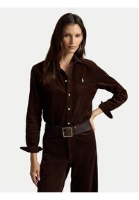 Polo Ralph Lauren Koszula 211A93203009 Brązowy ciemny Regular Fit. Typ kołnierza: polo. Kolor: brązowy. Materiał: bawełna #1