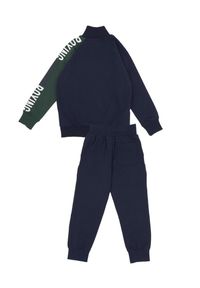 LEONE 1947 APPAREL - Dres klasy juniorskiej z kołnierzem i zamkiem błyskawicznym na całej długości. Okazja: na uczelnię. Kolor: niebieski. Materiał: dresówka. Styl: sportowy