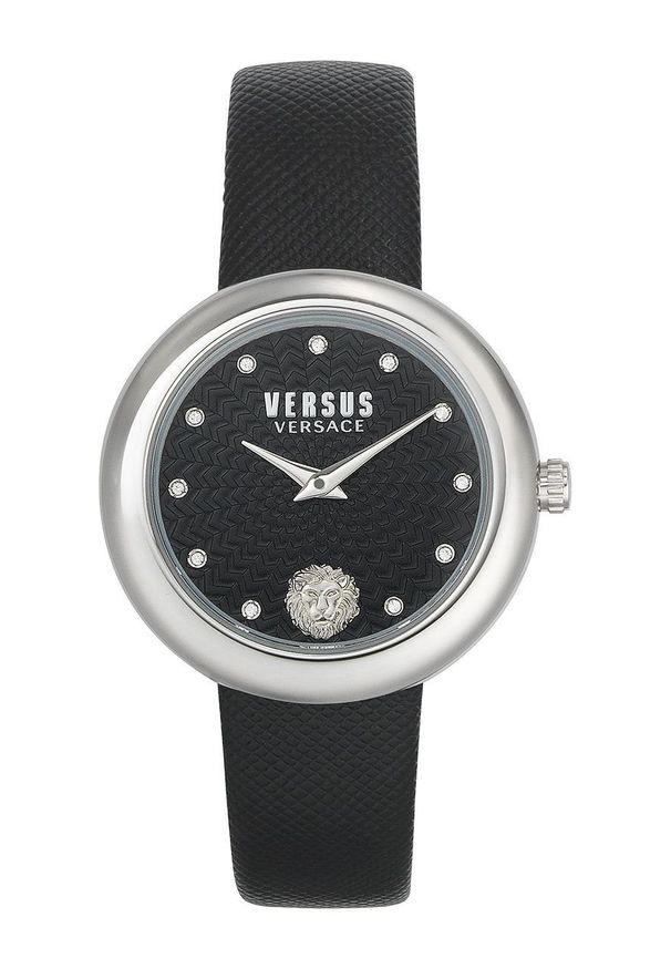 Versus Versace - Zegarek VSPEN1020. Kolor: czarny. Materiał: materiał, skóra