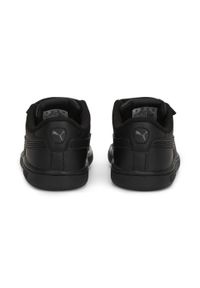 Puma - Niemowlęce skórzane sneakersy Smash 3.0 V PUMA Black Shadow Gray. Kolor: czarny, szary, wielokolorowy. Materiał: skóra. Sport: turystyka piesza