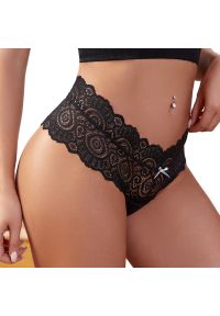 Intica - Stringi koronkowe z szerokim pasem na co dzień i okazje Chandrima. Kolor: beżowy. Materiał: koronka. Wzór: koronka #8