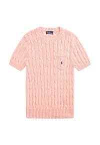 Polo Ralph Lauren Sweter 211895379017 Pomarańczowy Slim Fit. Typ kołnierza: polo. Kolor: pomarańczowy. Materiał: bawełna #4
