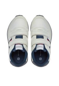 TOMMY HILFIGER - Tommy Hilfiger Sneakersy Flag Low Cut Velcro Sneaker T1B9-33129-0208 S Biały. Kolor: biały. Materiał: skóra #3