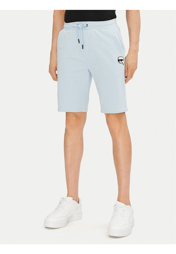 Karl Lagerfeld - KARL LAGERFELD Szorty sportowe 705014 552900 Niebieski Regular Fit. Kolor: niebieski. Materiał: bawełna. Styl: sportowy