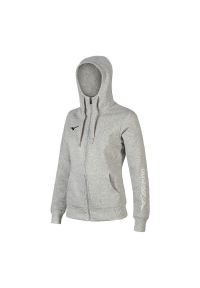 Bluza damska z kapturem Mizuno FZ. Typ kołnierza: kaptur. Kolor: szary. Sport: fitness #1