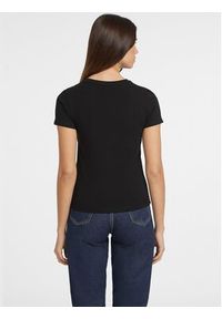 Guess Jeans T-Shirt W4YI03 J1314 Czarny Slim Fit. Kolor: czarny. Materiał: bawełna