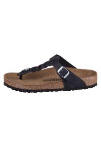 Japonki damskie Birkenstock Gizeh. Kolor: czarny. Materiał: syntetyk, skóra, materiał