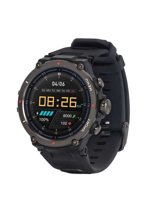 GARETT - Smartwatch Garett GRS Pro czarny. Rodzaj zegarka: smartwatch. Kolor: czarny. Styl: sportowy, militarny