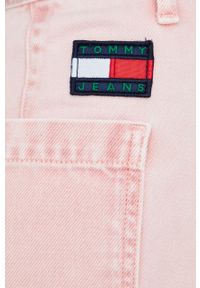 Tommy Jeans spódnica jeansowa DW0DW12437.PPYY kolor różowy mini prosta. Stan: podwyższony. Kolor: różowy. Materiał: materiał, włókno #3