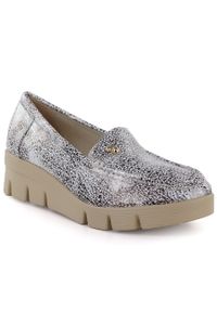 Półbuty damskie na platformie złote M.Daszyński MR23109D. Kolor: złoty. Materiał: skóra ekologiczna. Obcas: na platformie. Styl: elegancki #1