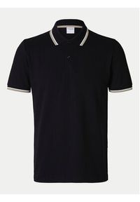 Selected Homme Polo 16095852 Czarny Slim Fit. Typ kołnierza: polo. Kolor: czarny. Materiał: bawełna #7