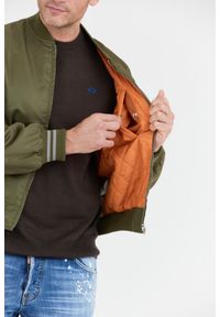 Kenzo - KENZO Zielona kurtka bomberka męska z żółtym logo, Rozmiar S. Kolor: zielony #5