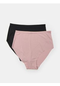 Sinsay - Prążkowane figi z wysokim stanem 2 pack - różowy. Stan: podwyższony. Kolor: różowy. Materiał: prążkowany