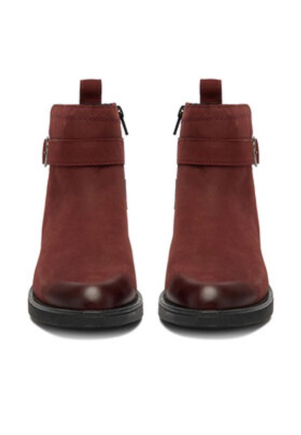 Lasocki Botki CEO-WI23-JIA-03 Bordowy. Kolor: czerwony. Materiał: nubuk, skóra