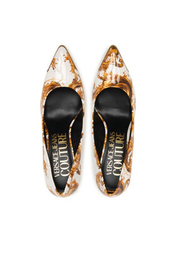 Versace Jeans Couture Szpilki 80VA3S50 ZS366 G03 Biały. Kolor: biały. Materiał: skóra. Obcas: na szpilce