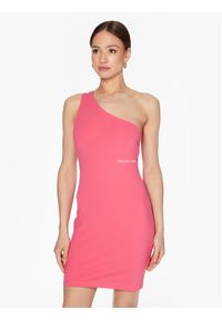 Calvin Klein Jeans Sukienka codzienna J20J220757 Różowy Slim Fit. Okazja: na co dzień. Kolor: różowy. Materiał: syntetyk. Typ sukienki: proste. Styl: casual #1
