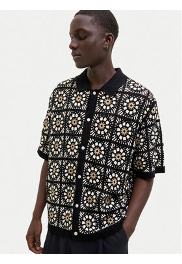 Jack & Jones - Jack&Jones Koszula Cartagena 12278724 Czarny Loose Fit. Kolor: czarny. Materiał: syntetyk
