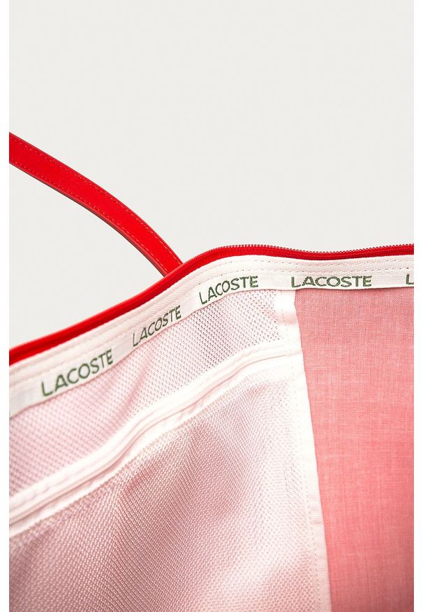 Lacoste - Torebka. Kolor: czerwony. Rodzaj torebki: na ramię