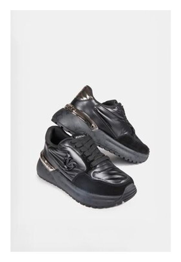 Pinko - PINKO Sneakersy Gem 07 SS0055P106 Czarny. Kolor: czarny. Materiał: materiał