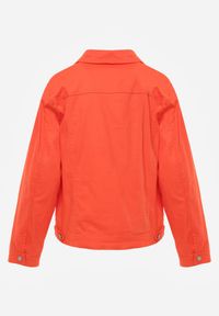 Renee - Pomarańczowa Jeansowa Kurtka z Bawełny Perilopei. Okazja: na co dzień. Kolekcja: plus size. Kolor: pomarańczowy. Materiał: bawełna, jeans. Styl: casual #4