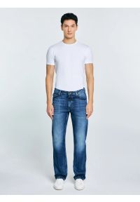 Big-Star - Jeansy męskie proste granatowe Colt 506. Okazja: na co dzień. Stan: podwyższony. Kolor: niebieski. Styl: klasyczny, casual #6