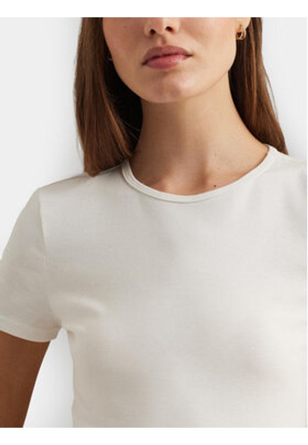 Lauren Ralph Lauren T-Shirt 200655374002 Biały Slim Fit. Kolor: biały. Materiał: bawełna