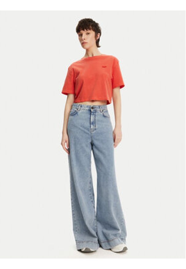 Tommy Jeans T-Shirt DW0DW20324 Pomarańczowy Relaxed Fit. Kolor: pomarańczowy. Materiał: bawełna