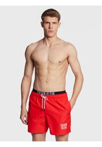Calvin Klein Swimwear Szorty kąpielowe KM0KM00798 Czerwony Regular Fit. Kolor: czerwony. Materiał: syntetyk