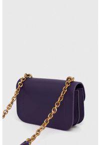 Pinko torebka skórzana kolor fioletowy. Kolor: fioletowy. Materiał: skórzane. Rodzaj torebki: na ramię #2