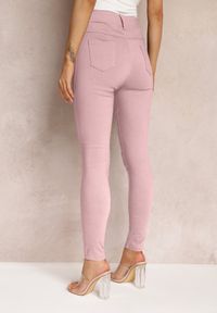 Renee - Różowe Spodnie Skinny z Talią High Waist Malga. Stan: podwyższony. Kolor: różowy. Długość: długie #3