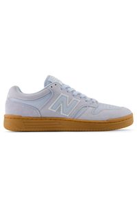 Buty męskie New Balance Numeric UN480BBG – niebieskie. Kolor: niebieski. Materiał: materiał, zamsz, syntetyk, dresówka, guma, skóra. Szerokość cholewki: normalna. Wzór: nadruk. Sport: bieganie #1