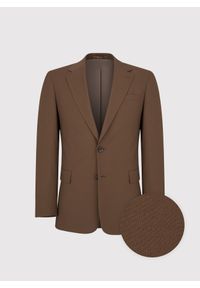 Pako Lorente - PAKO LORENTE - Gładka brązowa marynarka garniturowa. Okazja: na spotkanie biznesowe. Kolor: brązowy. Materiał: poliester, wiskoza, elastan. Wzór: gładki. Styl: biznesowy, młodzieżowy #6
