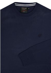 Wełniany Sweter, Okrągły Dekolt (U-Neck) - Pako Jeans - Granatowy. Okazja: do pracy, na spotkanie biznesowe. Kolor: niebieski. Materiał: wełna, akryl. Styl: klasyczny, biznesowy #4