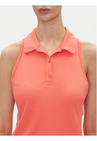 DKNY Sport Polo DP5T1185 Koralowy Regular Fit. Typ kołnierza: polo. Kolor: pomarańczowy. Materiał: syntetyk. Styl: sportowy