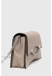 Karl Lagerfeld torebka skórzana kolor szary. Kolor: szary. Materiał: skórzane #5