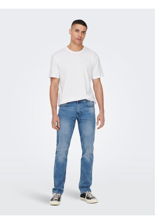 Only & Sons T-Shirt 22025208 Biały Regular Fit. Kolor: biały. Materiał: bawełna